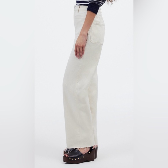 Madewell Cream Wide-Leg Jeans - Picture 7 of 13
